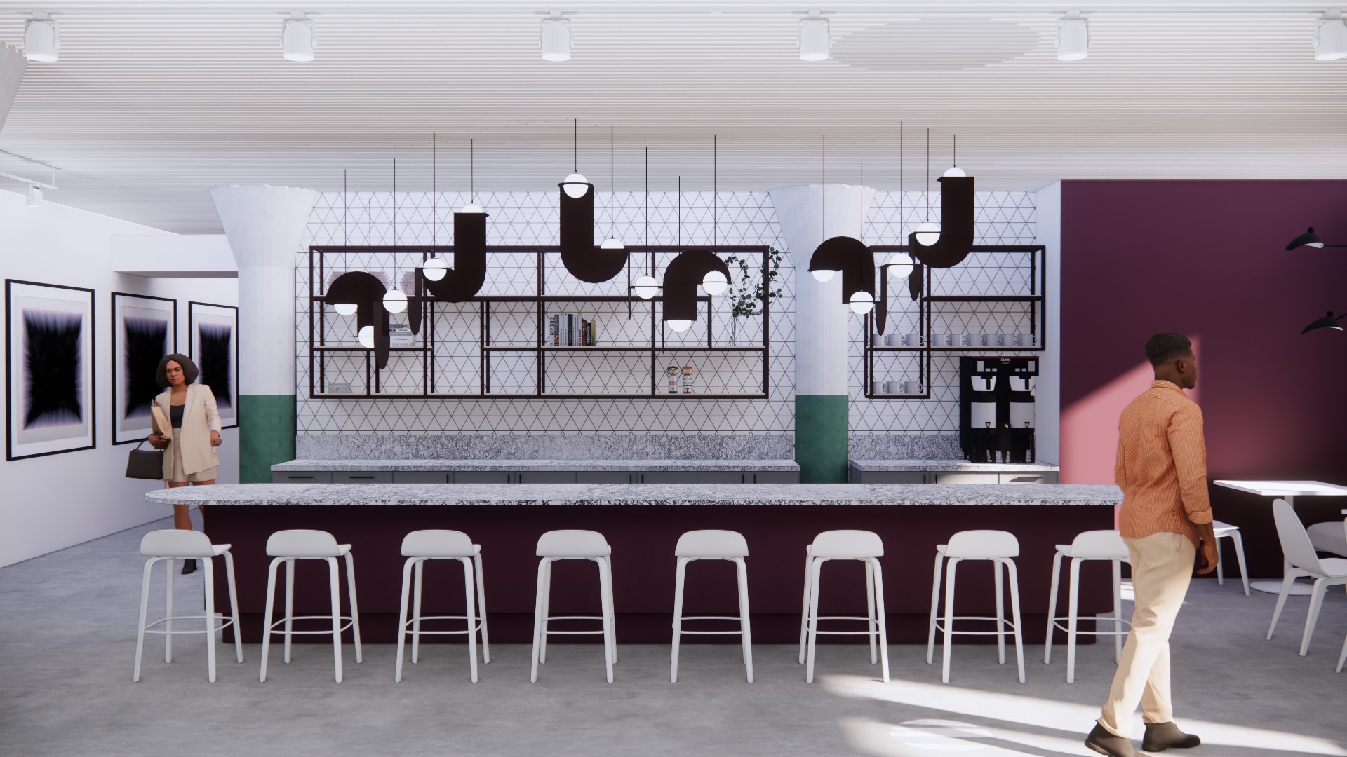 Modern Coffee Bar Rendering